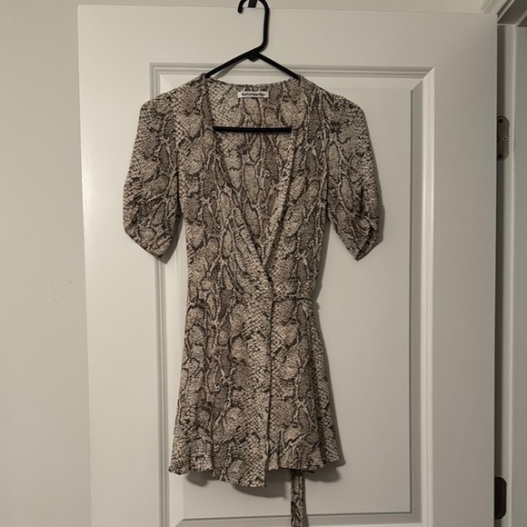 Reformation Animal Snake Print Wrap Dress - Picture 1 of 4